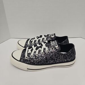 Converse Black and White Glitter Sneakers